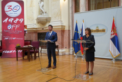 2 October 2019 National Assembly Speaker Maja Gojkovic and the Speaker of the Chamber of Deputies of the Parliament of the Czech Republic Radek Vondracek
